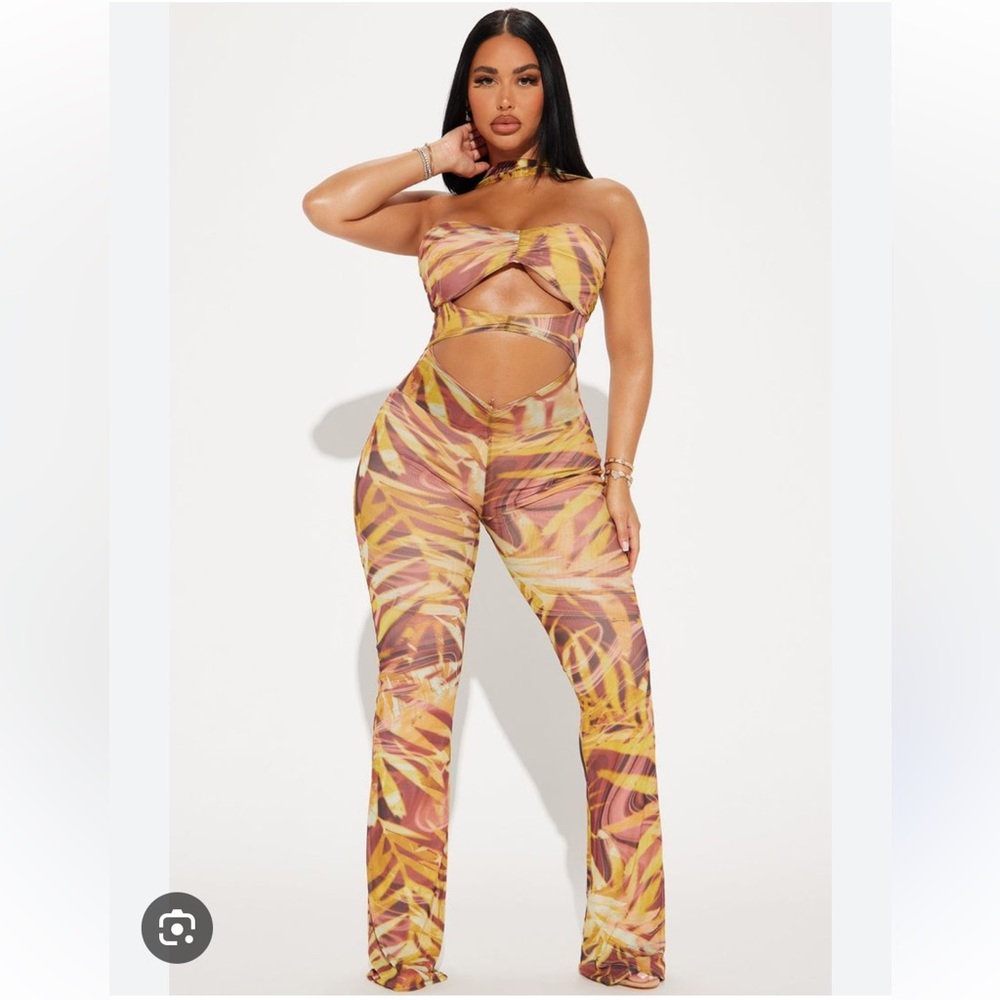 Tropical Print Jumpsuit
